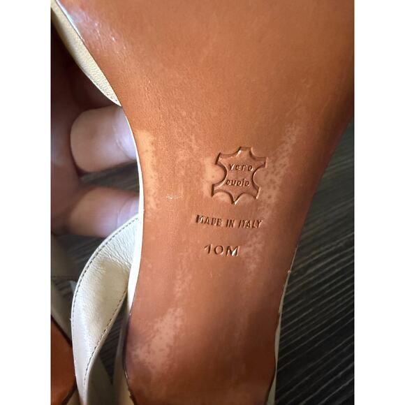 Vintage Jarolini Leather Patchwork Slingback Heels Sz. 10 - Picture 2 of 11